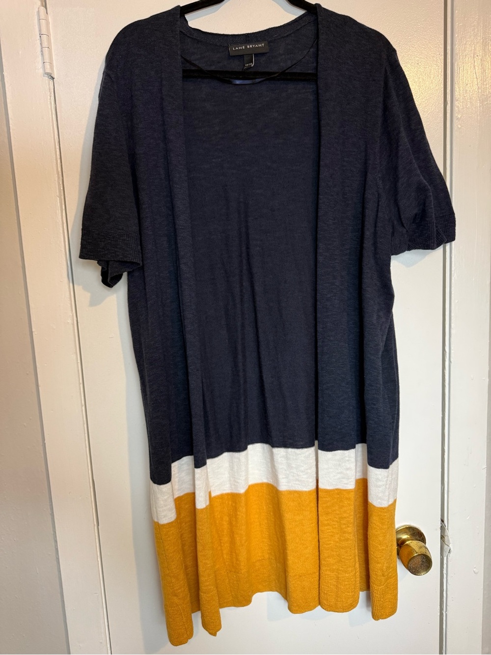 Lane Bryant Golden Yellow Knit short sleeve sweater cardigan